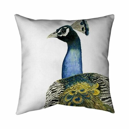 BEGIN HOME DECOR 20 x 20 in. Watercolor Peacock-Double Sided Print Indoor Pillow 5541-2020-AN506